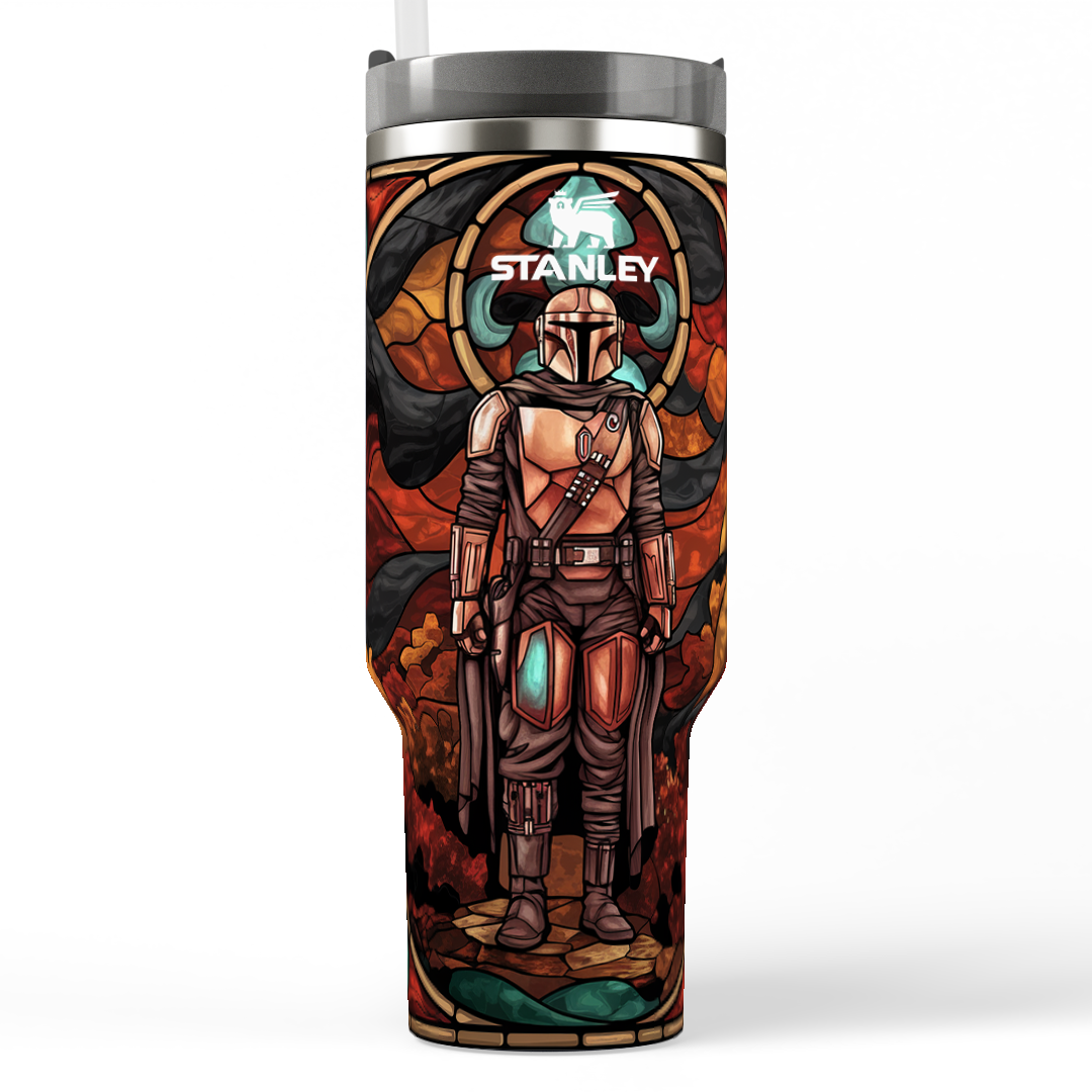 Mando Stained Glass Style Quencher Tumbler 40 Oz