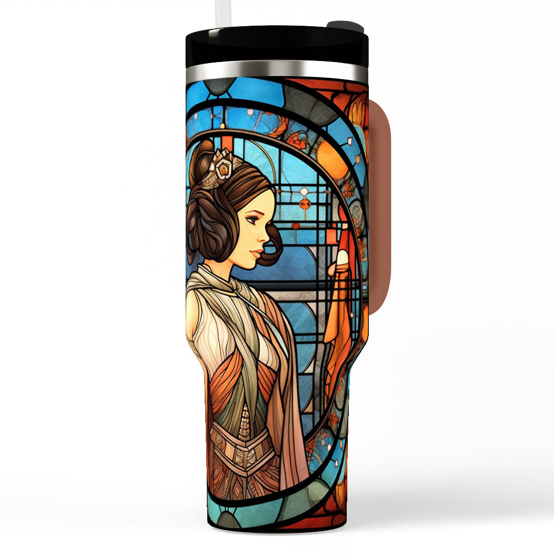 Princess Leia Stained Glass Style Tumbler 40 Oz